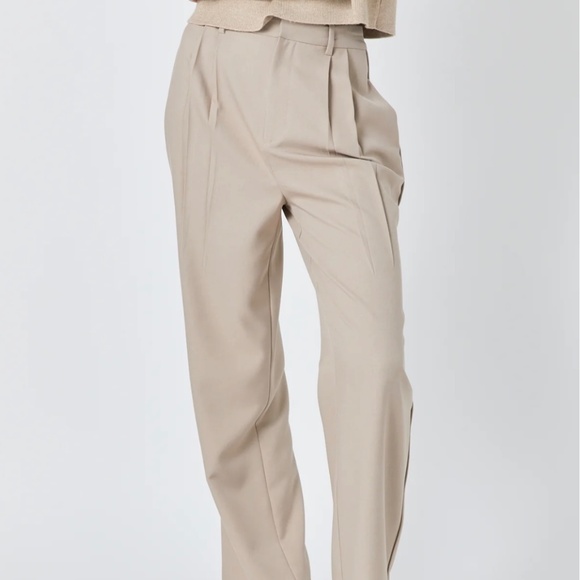 GREY LAB PLEATED WIDE TROUSERS/ SIZE: Medium/OFF WHITE - Picture 2 of 5
